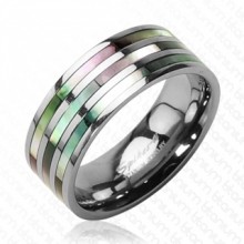 Bague couple titane Abalone