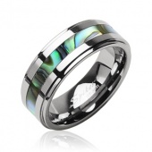 Bague couple tungstene Abalone