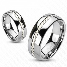 Bague couple tungstene et argent...