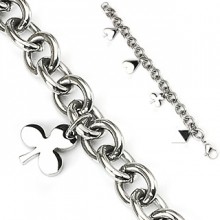 Bracelet acier avec breloques poker