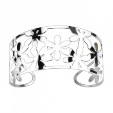 Bracelet acier modulable ajour� � fleurs