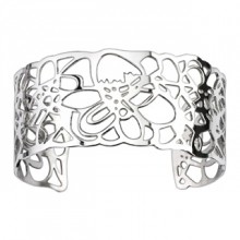 Bracelet acier modulable ajour� � fleurs abstraites