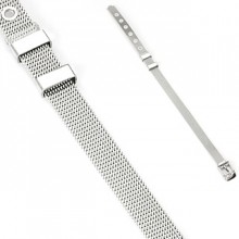 Bracelet acier style ceinture en mailles tiss�
