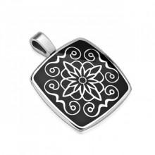 Pendentif acier Fleur de Lotus stylis�e