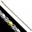Bracelet acier � mailles g�om�triques argent�es et dor�es