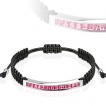 Bracelet ficelle avec plaque courb�e pav� de pierres