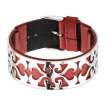 Bracelet semi-rigide en cuir surmonter d'un d�cor en acier