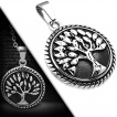 M�daillon / Pendentif arbre de vie en acier vieilli