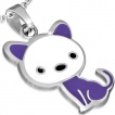 Parure pendentif et boucles d'oreilles � petit chat