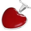 Pendentif acier coeur rouge � spirales