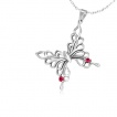 Pendentif femme acier papillon de boucles serti
