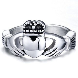 Alliance femme acier � Claddagh