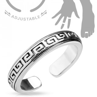 Bague ajustable � motif labyrinthe