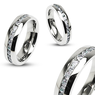 Bague couple acier Eternity
