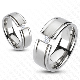 Bague couple titane Clamp
