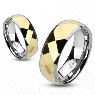 Bague couple tungstene Krone