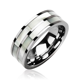 Bague couple tungstene Opalin