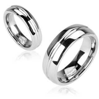 Bague couple tungstene Silver Line