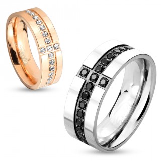 Bague de couple en acier avec zirconium dispos�s en croix