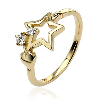 Bague de pied en or jaune 10 carats avec �toile ajour�e sertie