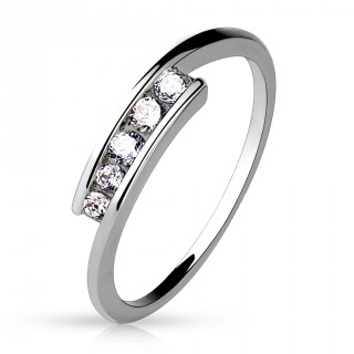 Bague fantaisie d�cal�e � strass