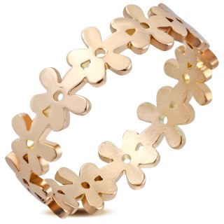 Bague femme cuivr�e couronne de fleurs