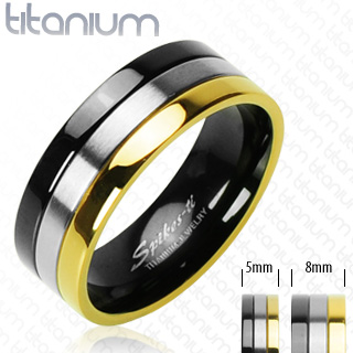 Bague couple titane Triade