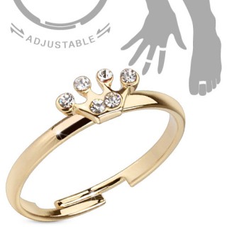 Bague de pied ajustable en laiton avec couronne sertie
