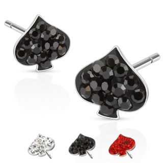 Boucles d'oreilles � As de pique style f�rido