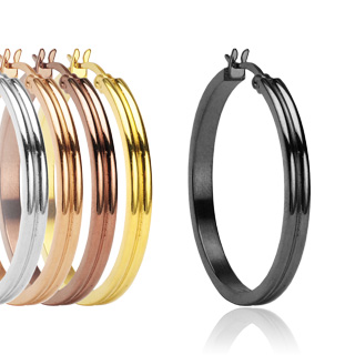 Boucles d'oreilles cr�oles � rainure