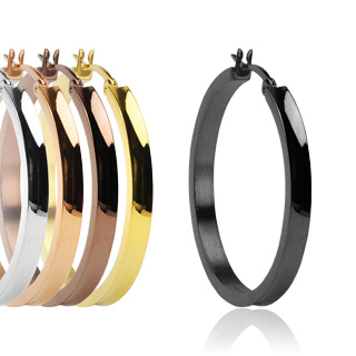 Boucles d'oreilles cr�oles concaves laqu�es