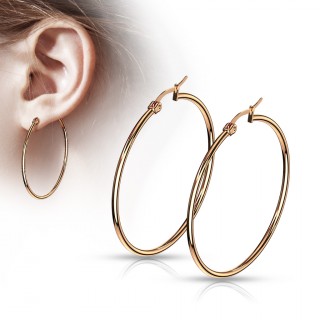 Boucles d'oreilles cr�oles cuivr�es en acier (paire)
