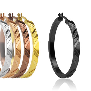 Boucles d'oreilles cr�oles diagonales lac�r�es