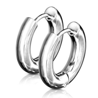 Boucles d'oreilles cr�oles �paisses inox en acier (paire)