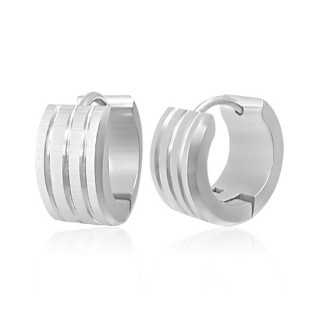 Boucles d'oreilles mixtes � lignes parall�les