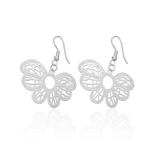 Boucles d'oreilles pendantes papillon style dentelle