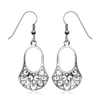 Boucles d'oreilles pendantes vintage � tourbillons