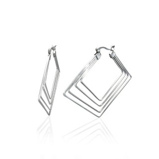 Boucles d'oreilles quadruple losange