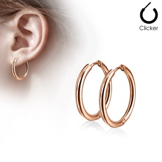 Boucles d'oreille cr�oles en acier plaqu� IP - Cuivr�