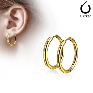 Boucles d'oreille cr�oles en acier plaqu� IP - Dor�
