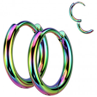 Boucles d'oreilles cr�oles Arc en ciel en acier (la paire)