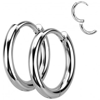 Boucles d'oreilles clickers Argent�es en acier (paire)