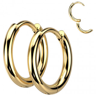 Boucles d'oreilles cr�oles Dor�es en acier (paire)