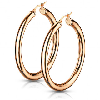 Boucles d'oreilles cr�oles en acier Cuivr� � clapet