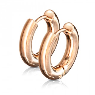 Boucles d'oreilles cr�oles �paissent cuivr�es en acier (paire)