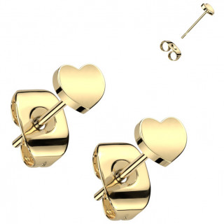 Boucles d'oreilles Titane Coeur dor� (paire)
