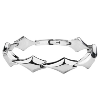 Bracelet acier � formes g�om�triques facett�s