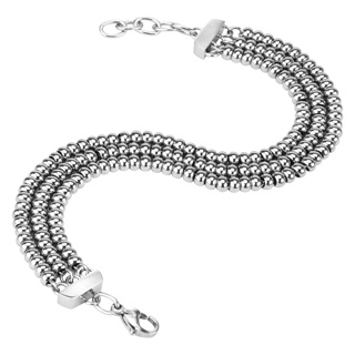 Bracelet acier � trois lignes de billes