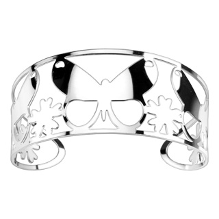 Bracelet acier modulable ajour� � fleurs et papillons