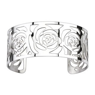 Bracelet acier modulable ajour� � roses d�ploy�es